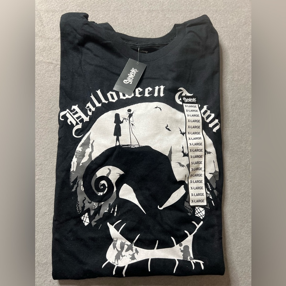 NEW Disney Nightmare Tim Burton Mens XL Tee Black Halloween